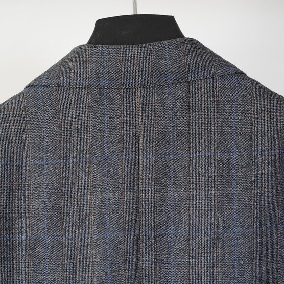 Paul Stuart Two Button Wool Suit, Grey Windowpane Check, Size 37R - Picture 7 of 14